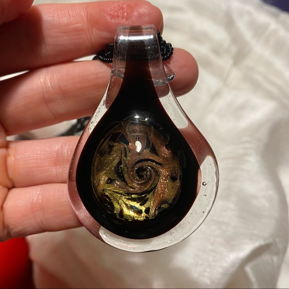 Murano glass pendant with bead necklace.